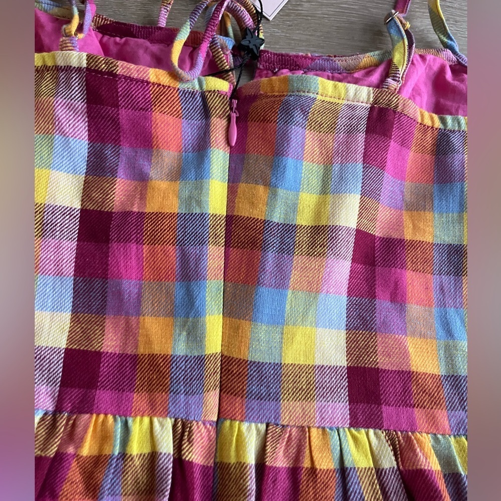 NWT BCBG plaid milkmaid mini dress SZ S Colorful Vibrant - Picture 7 of 9